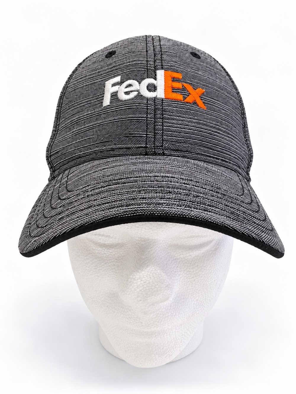 FedEx Employee Gray Black Embroidered Logo Snapback Hat